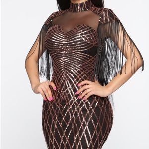 Glow Some More Sequin Fringe Dress